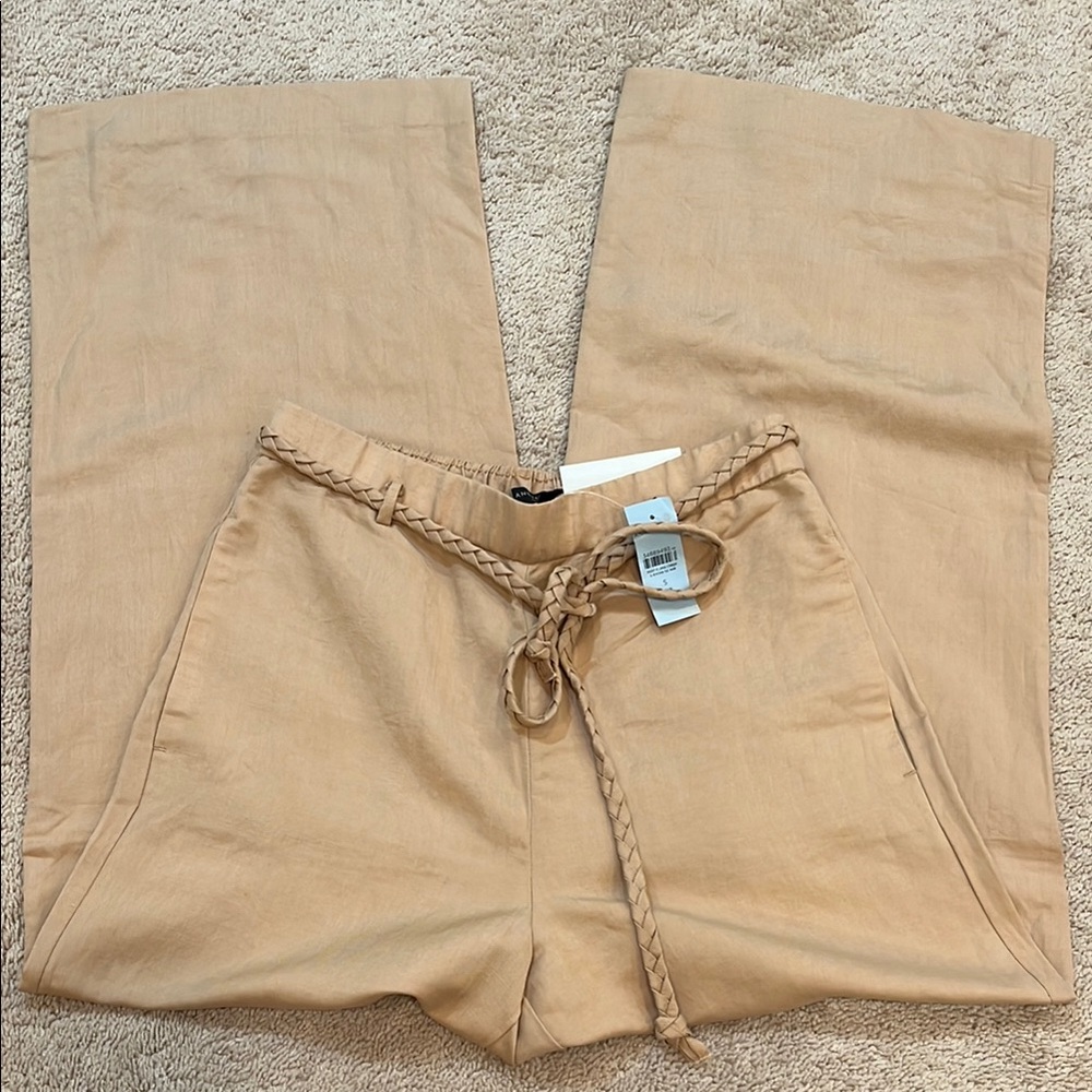 NWT Ann Taylor linen blend high rise wide leg pants